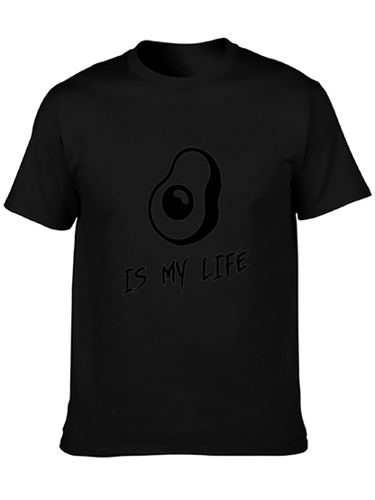 Avocado Is My Life Black Graphic Tee