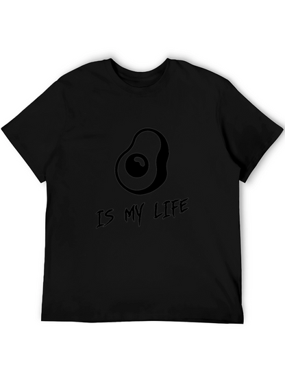 Avocado Is My Life Black Graphic Tee