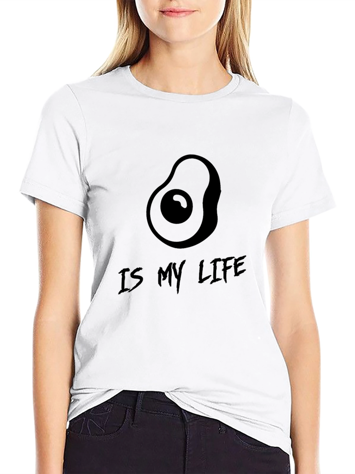 Avocado Is My Life Black Graphic Tee