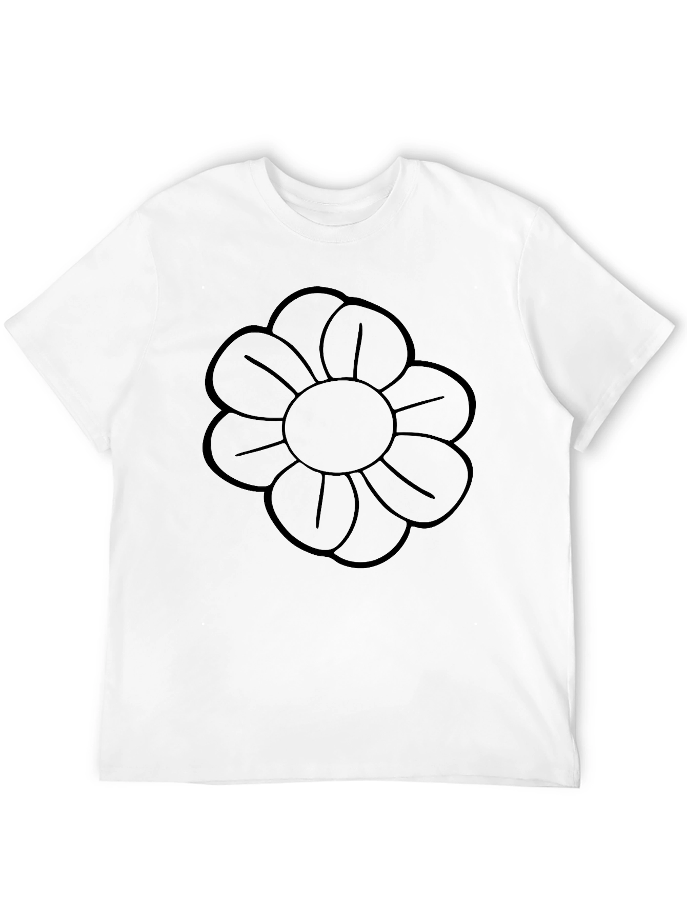 Black Flower Graphic Crew Neck T-Shirt