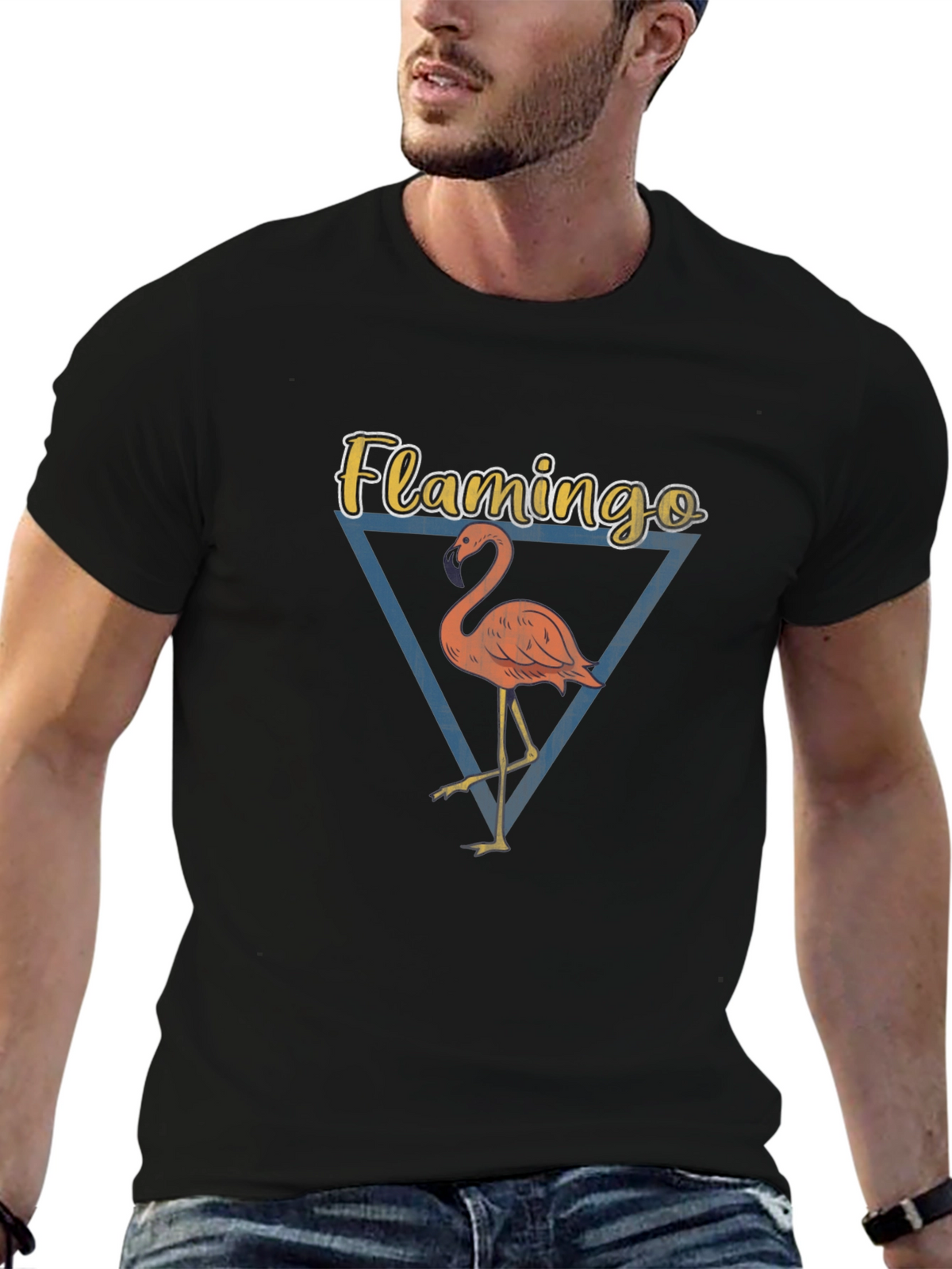 Flamingo Graphic Tee - Mens Black T-Shirt