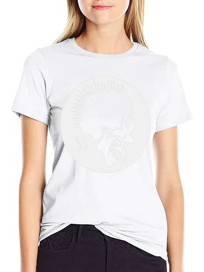 Punk Skull Graphic Tee - Black Cotton Casual T-Shirt