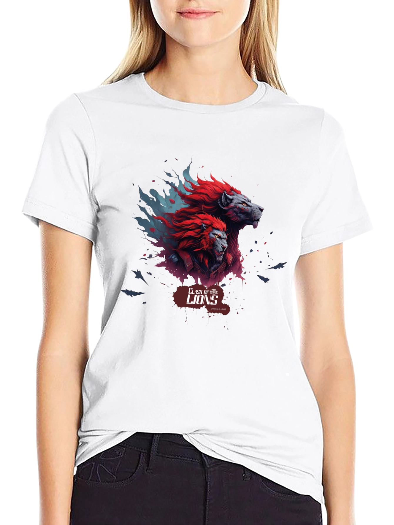 Clash of Lions Graphic Tee - Black