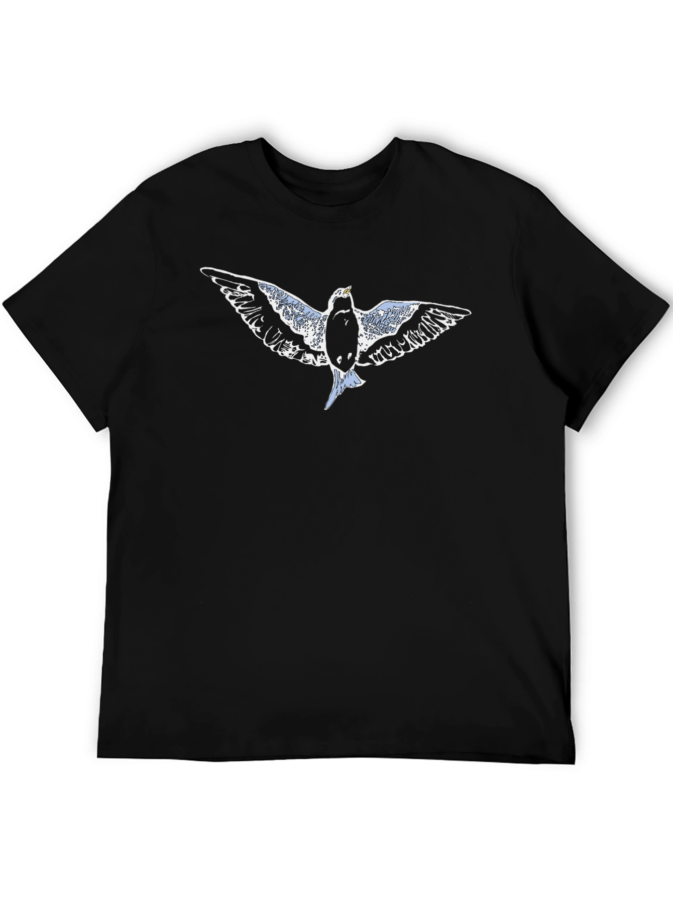 Flying Bird Graphic Black T-Shirt