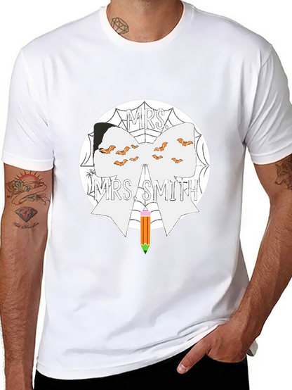 Mrs. Smith Halloween Teacher Bow T-Shirt