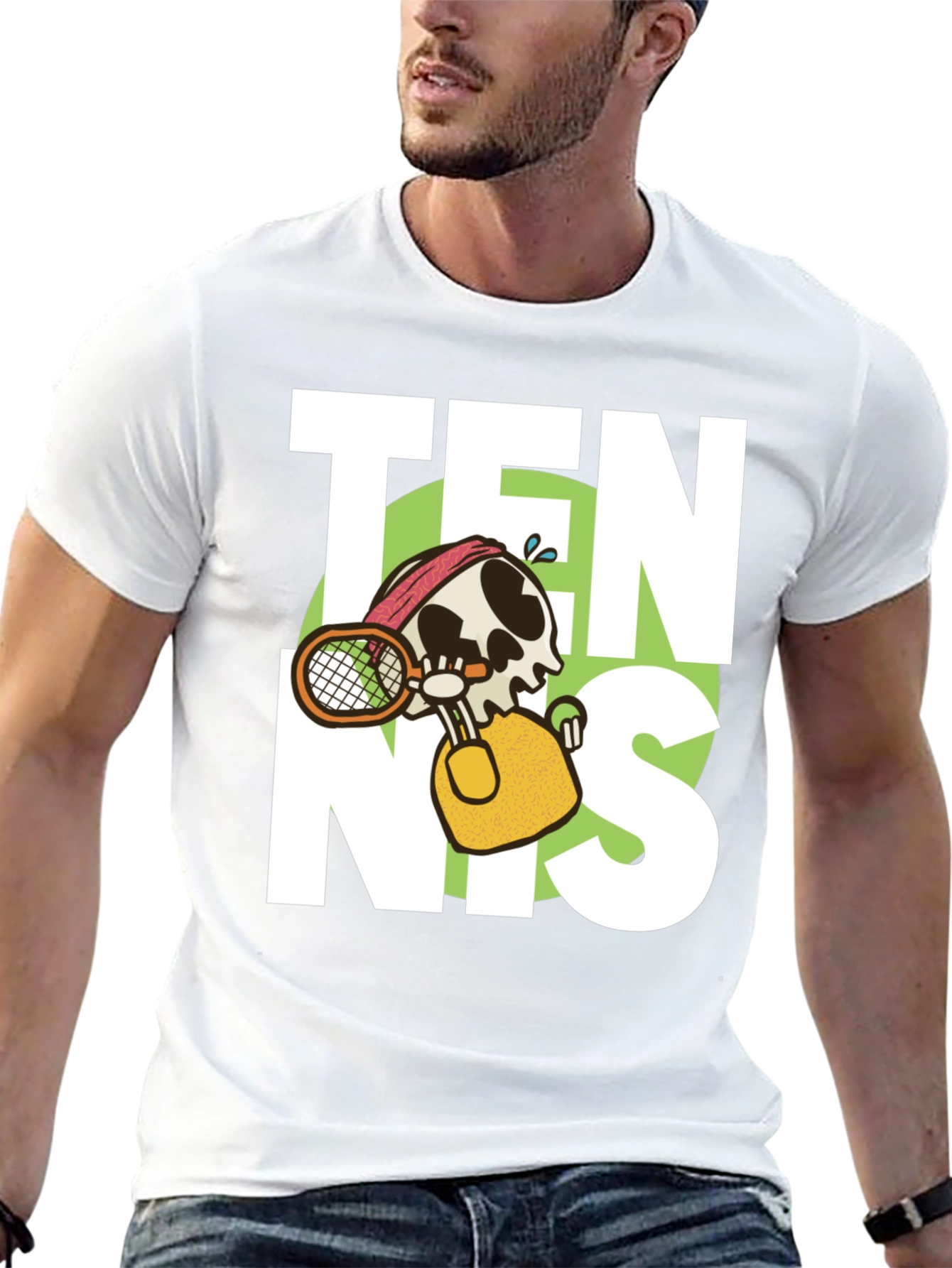 Tennis Skeleton Graphic T-Shirt