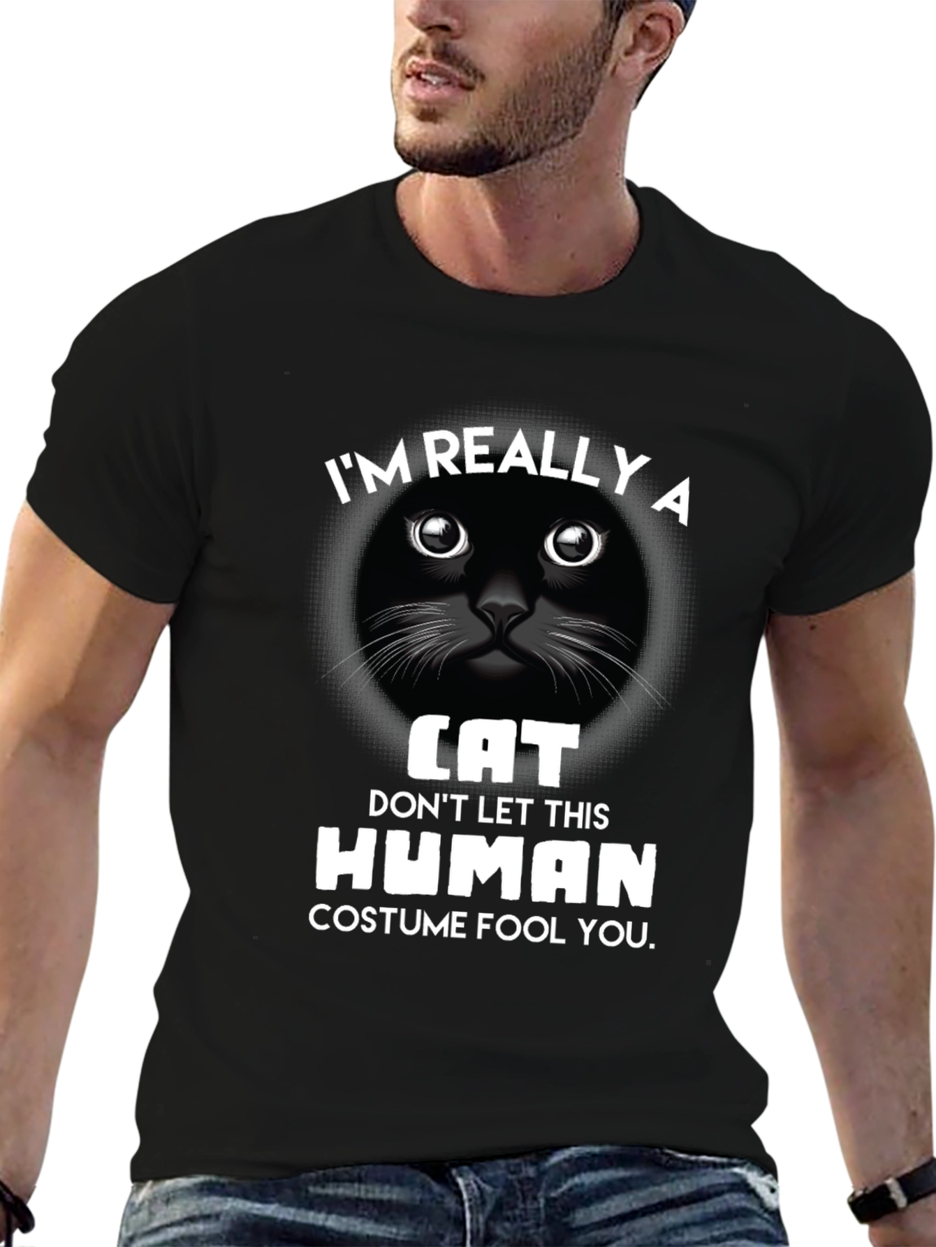 Im Really A Cat T-Shirt Funny Costume Tee
