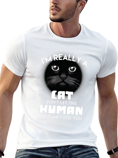 Im Really A Cat T-Shirt Funny Costume Tee