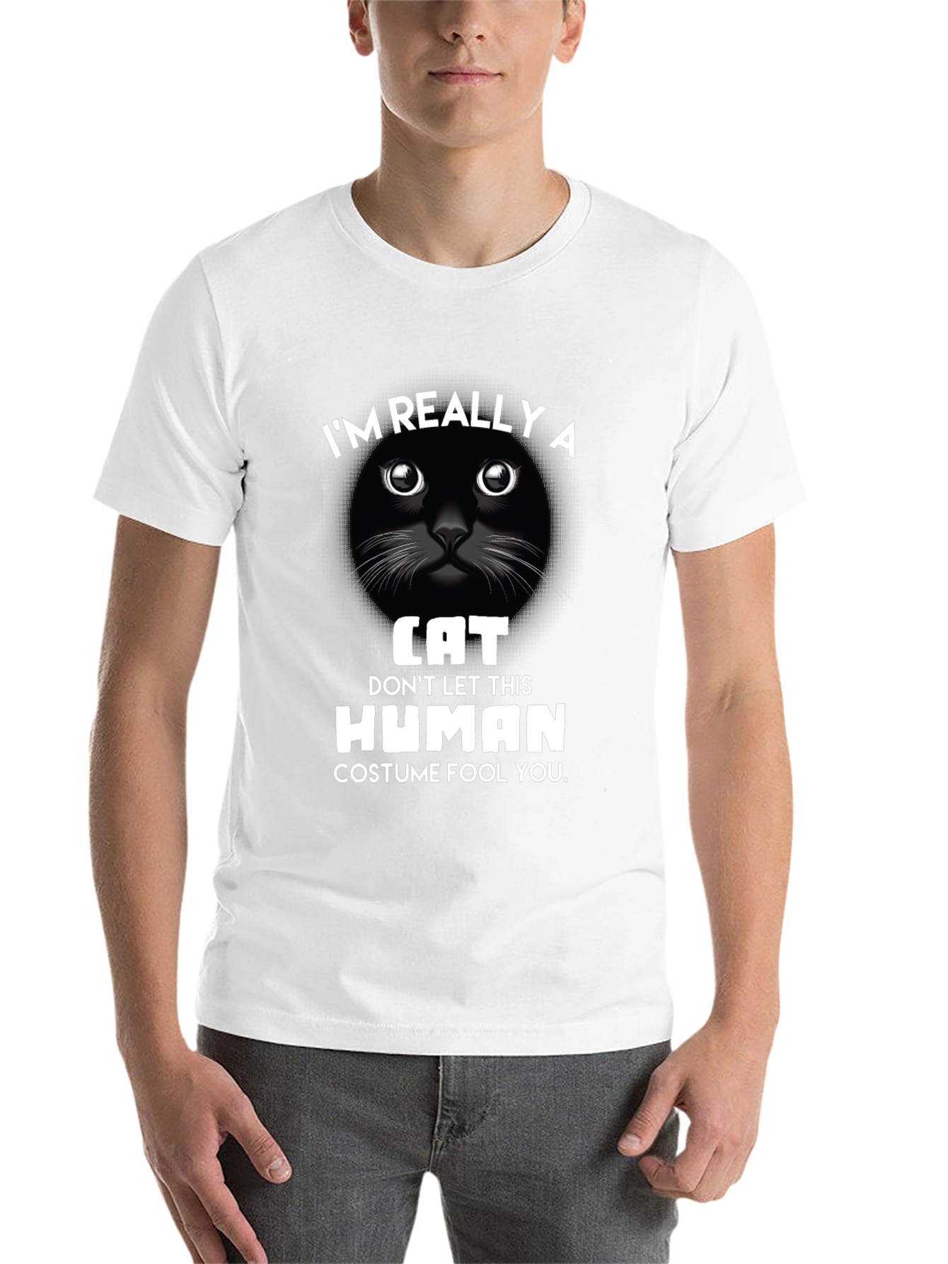 Im Really A Cat T-Shirt Funny Costume Tee