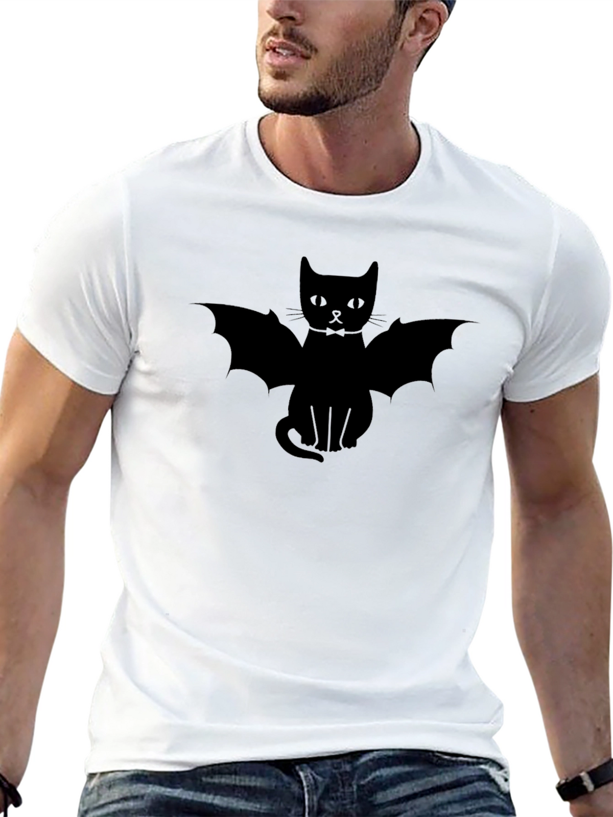 Bat Cat T-Shirt - Spooky Halloween Tee