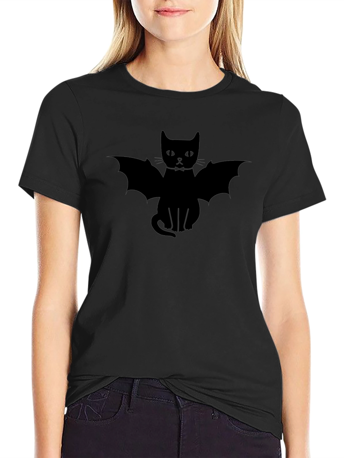 Bat Cat T-Shirt - Spooky Halloween Tee