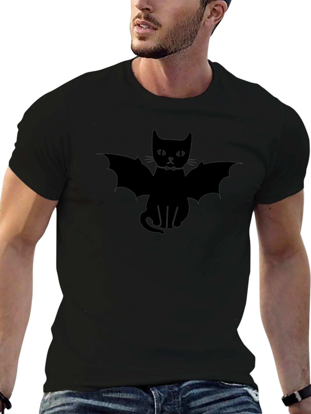 Bat Cat T-Shirt - Spooky Halloween Tee