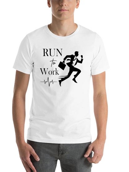 Run to Work T-Shirt - Black Graphic Tee