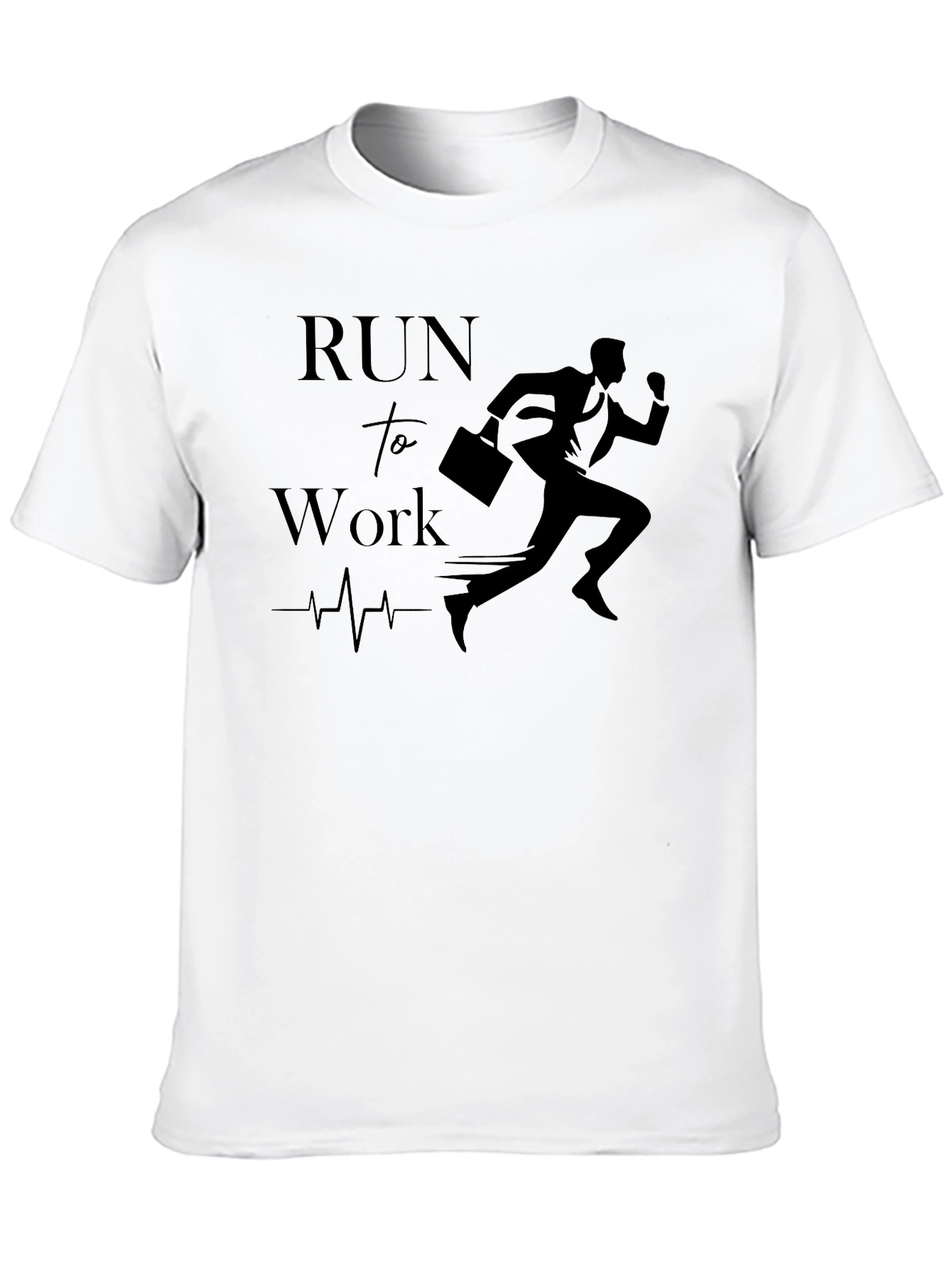 Run to Work T-Shirt - Black Graphic Tee