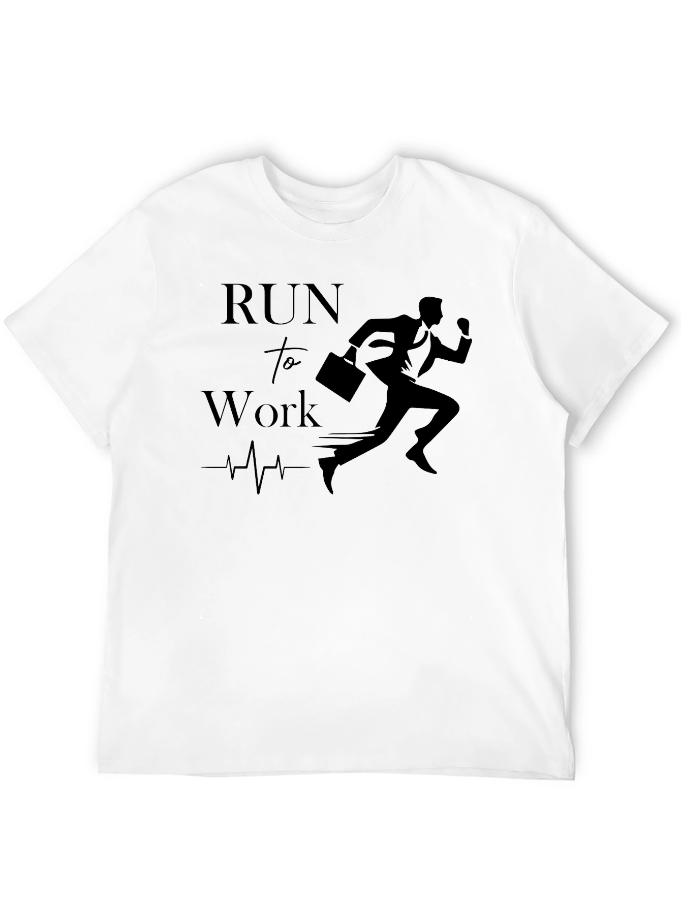 Run to Work T-Shirt - Black Graphic Tee