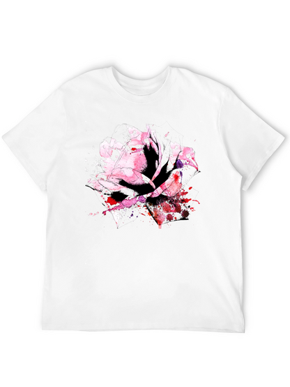 Rose Watercolor Black T-Shirt