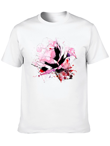 Rose Watercolor Black T-Shirt